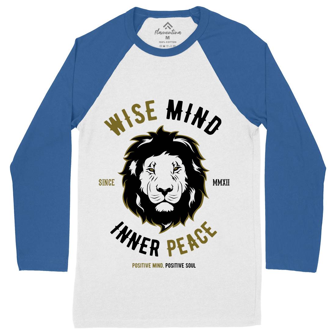Lion Wise Mens Long Sleeve Baseball T-Shirt Animals B738