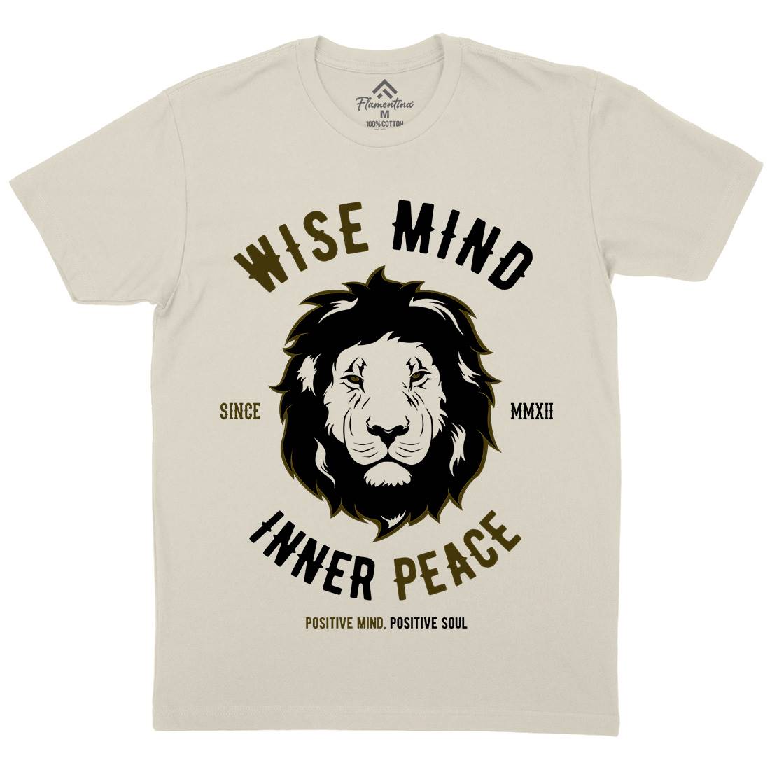 Lion Wise Mens Organic Crew Neck T-Shirt Animals B738