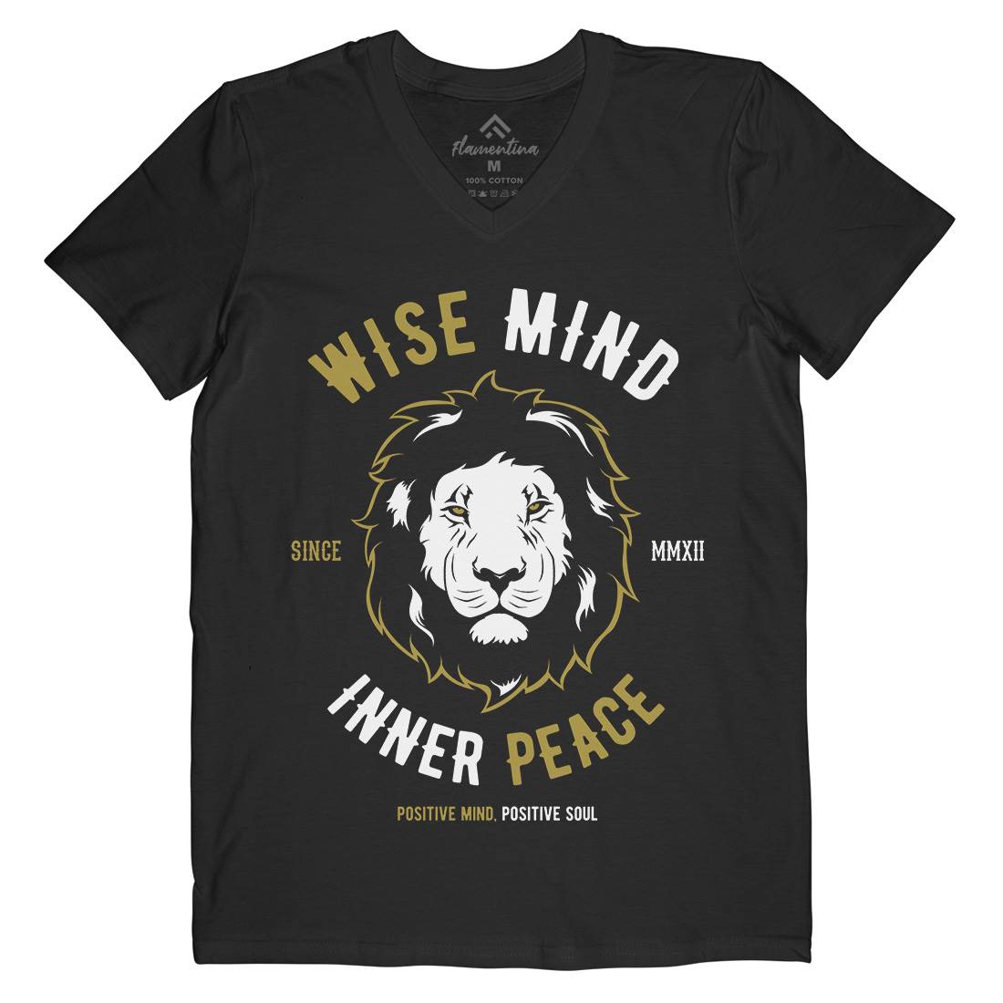 Lion Wise Mens V-Neck T-Shirt Animals B738