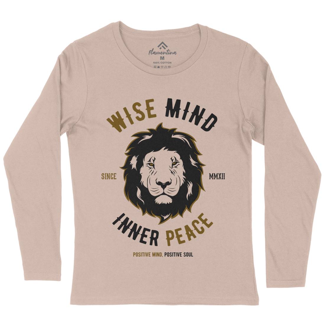 Lion Wise Womens Long Sleeve T-Shirt Animals B738