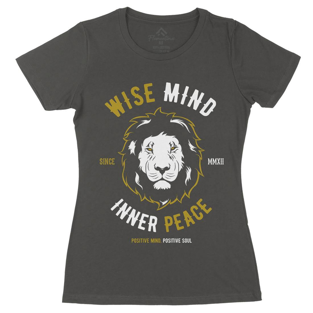 Lion Wise Womens Organic Crew Neck T-Shirt Animals B738