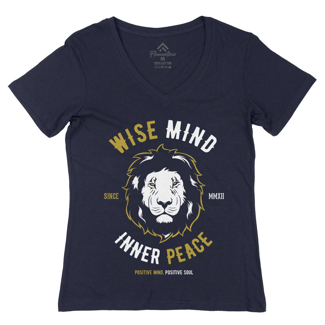 Lion Wise Womens Organic V-Neck T-Shirt Animals B738