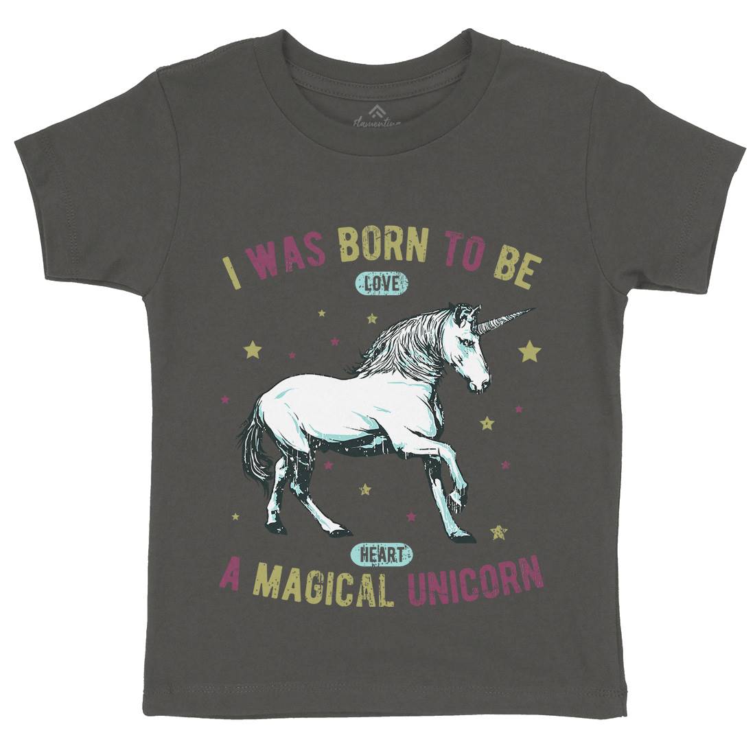Magical Unicorn Kids Organic Crew Neck T-Shirt Animals B739