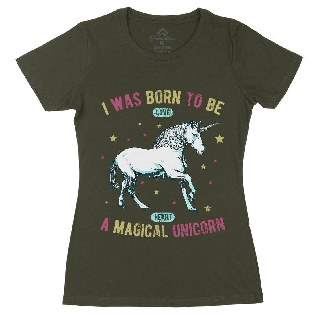 Magical Unicorn Womens Organic Crew Neck T-Shirt Animals B739