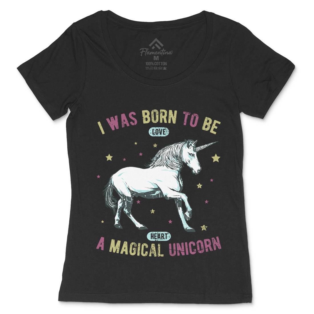 Magical Unicorn Womens Scoop Neck T-Shirt Animals B739