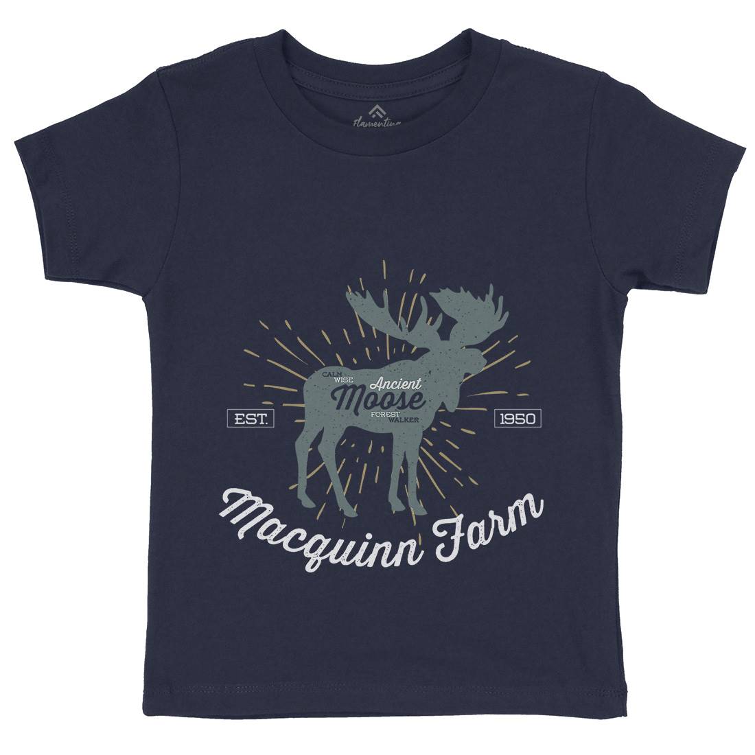 Moose Farm Kids Crew Neck T-Shirt Animals B740