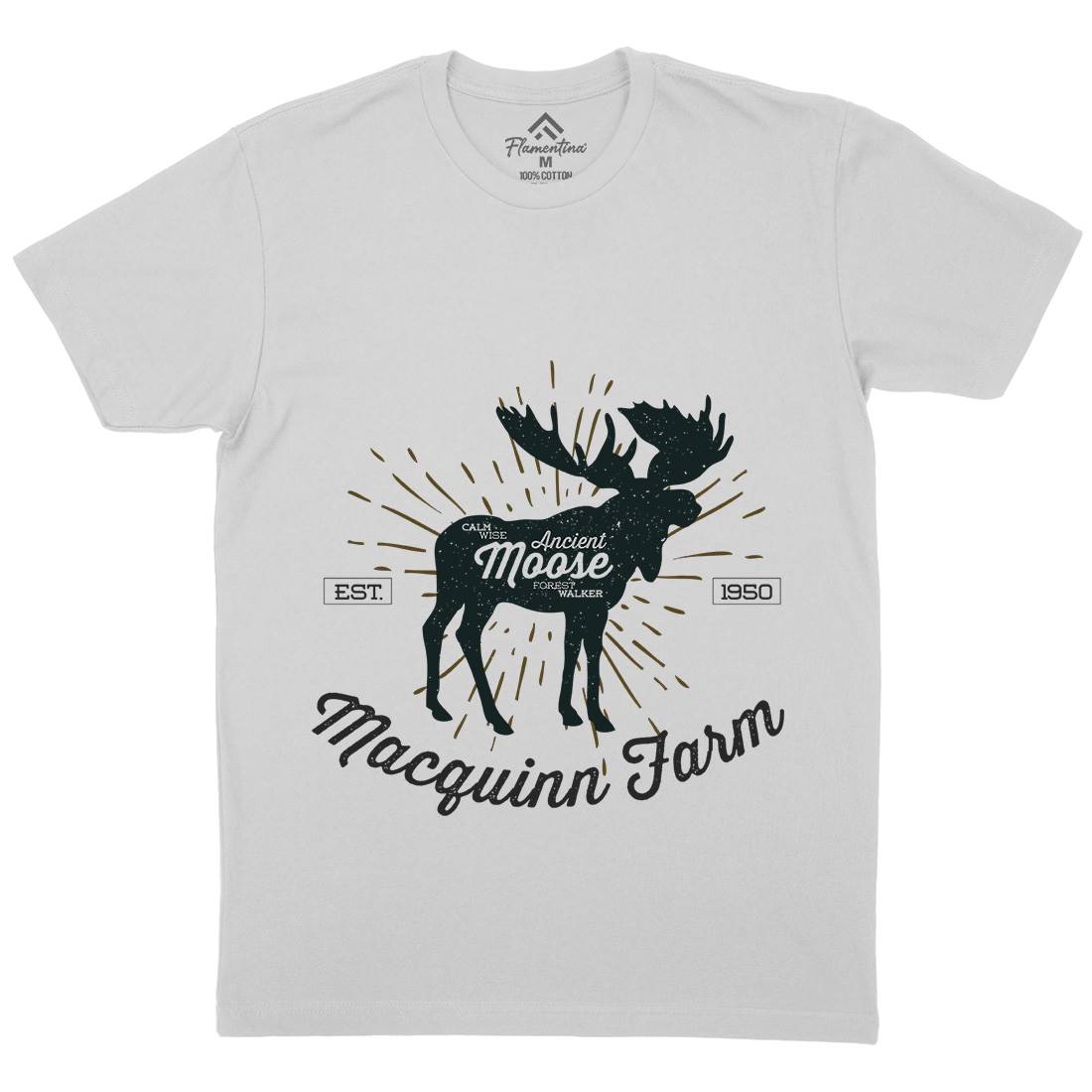 Moose Farm Mens Crew Neck T-Shirt Animals B740