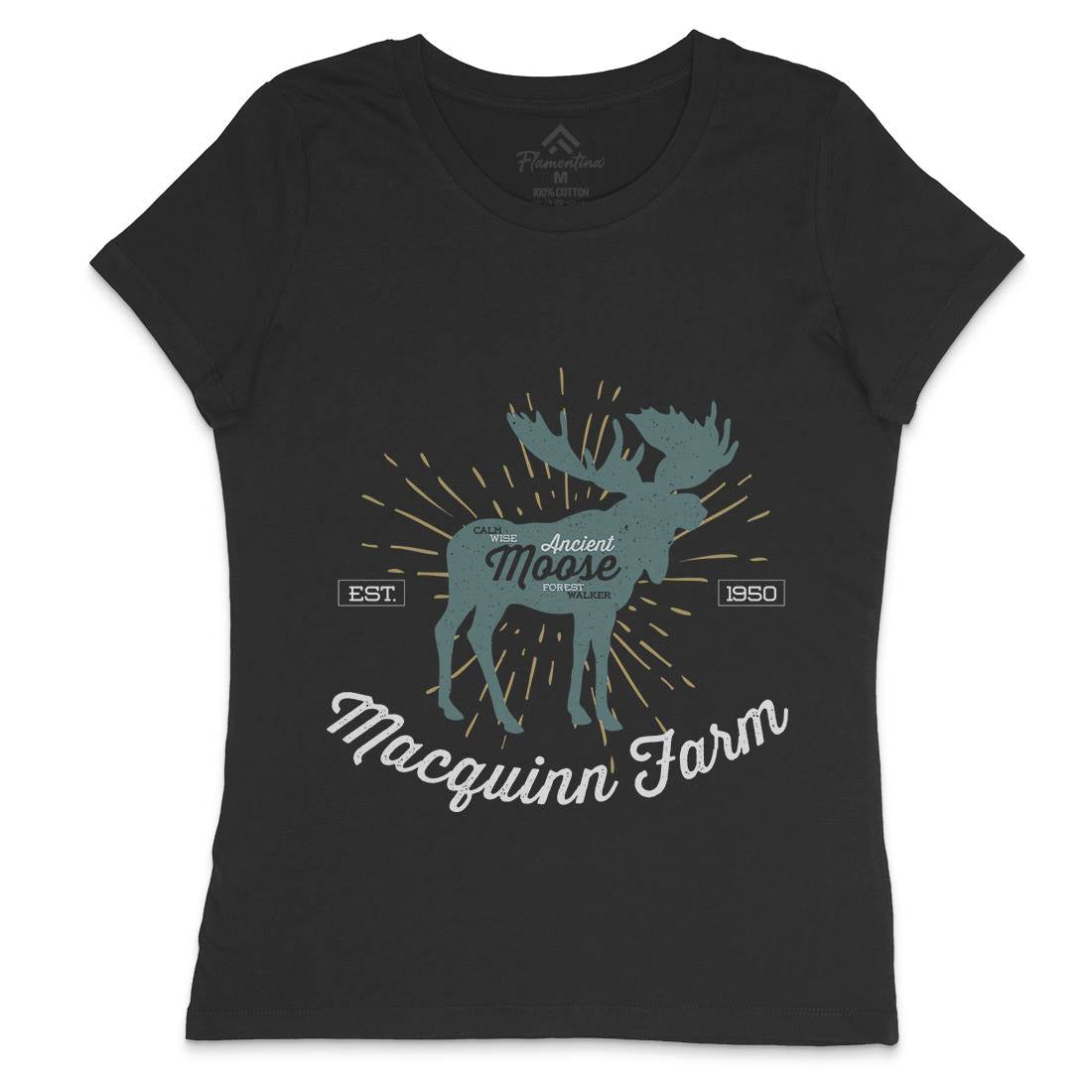 Moose Farm Womens Crew Neck T-Shirt Animals B740