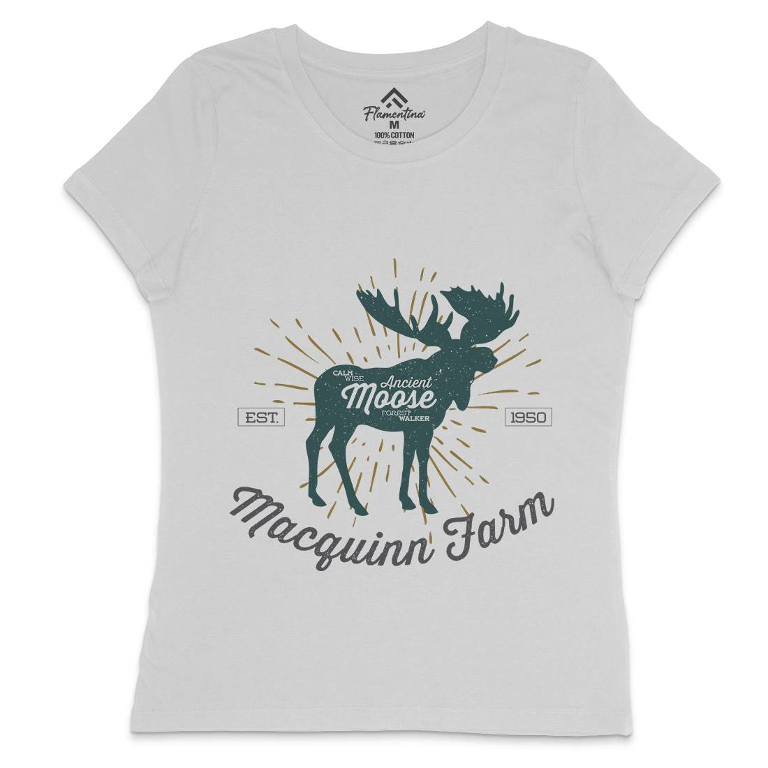 Moose Farm Womens Crew Neck T-Shirt Animals B740