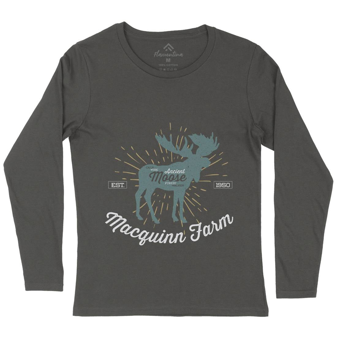Moose Farm Womens Long Sleeve T-Shirt Animals B740
