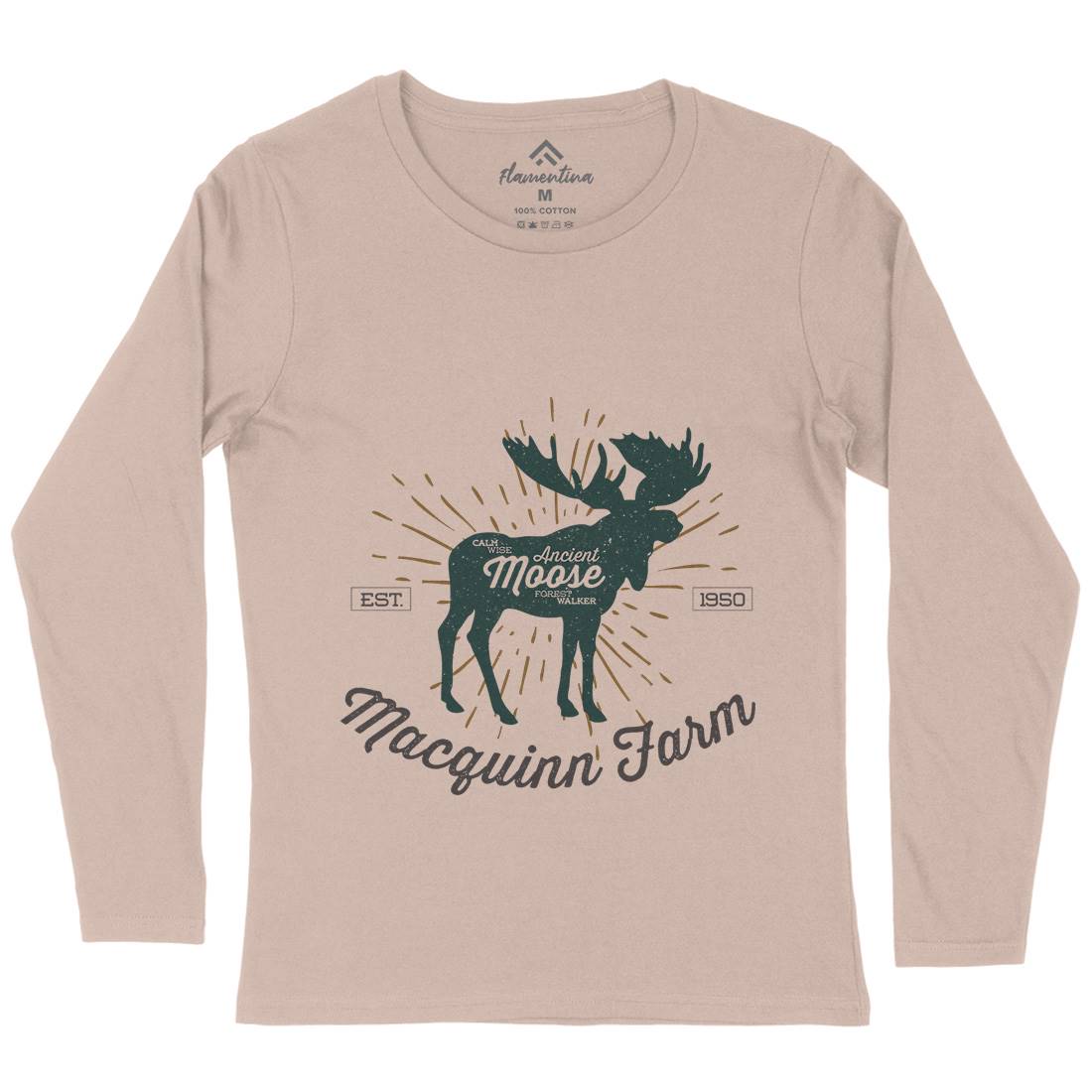 Moose Farm Womens Long Sleeve T-Shirt Animals B740