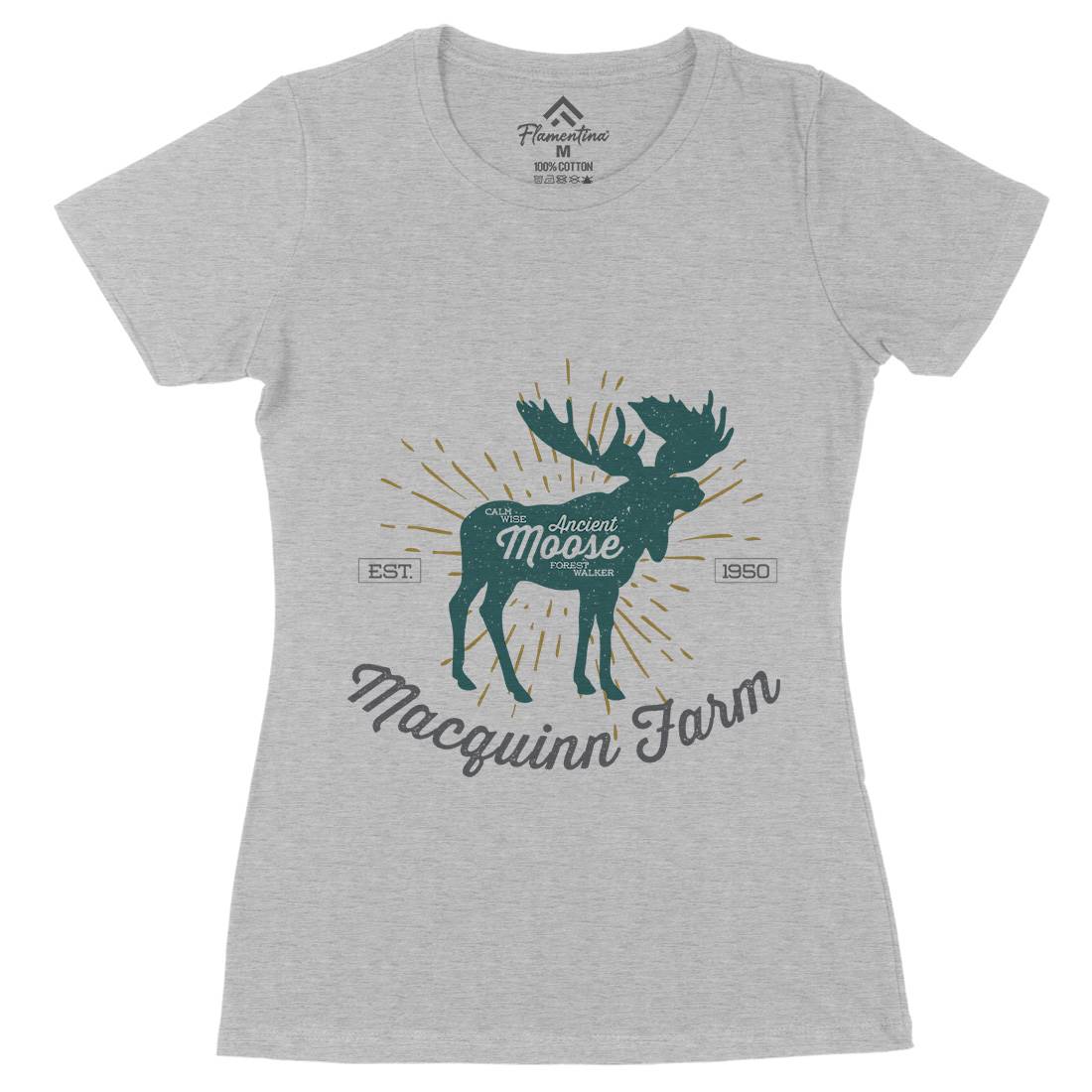 Moose Farm Womens Organic Crew Neck T-Shirt Animals B740