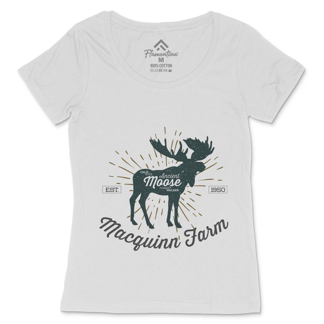 Moose Farm Womens Scoop Neck T-Shirt Animals B740