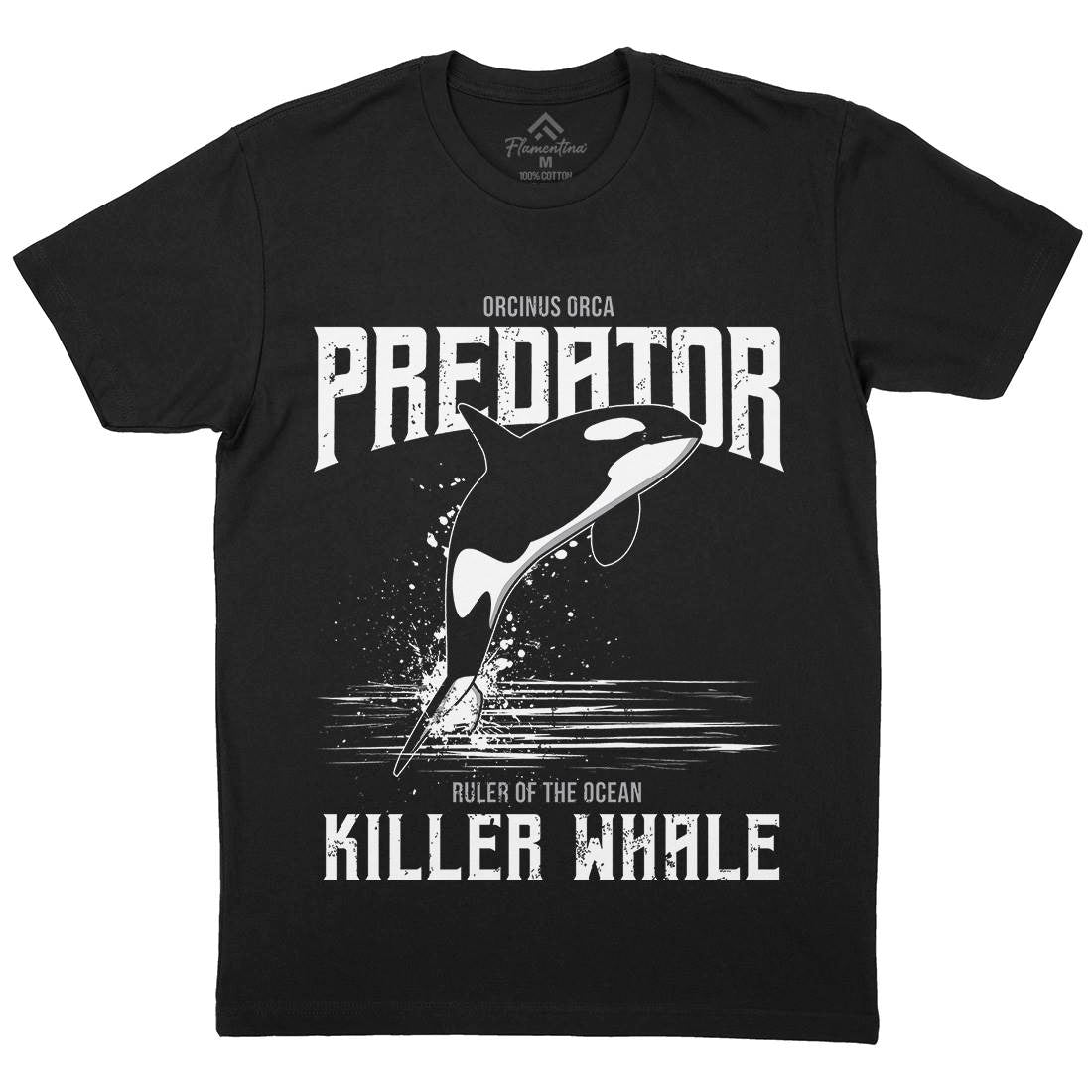 Orca Predator Mens Organic Crew Neck T-Shirt Animals B741