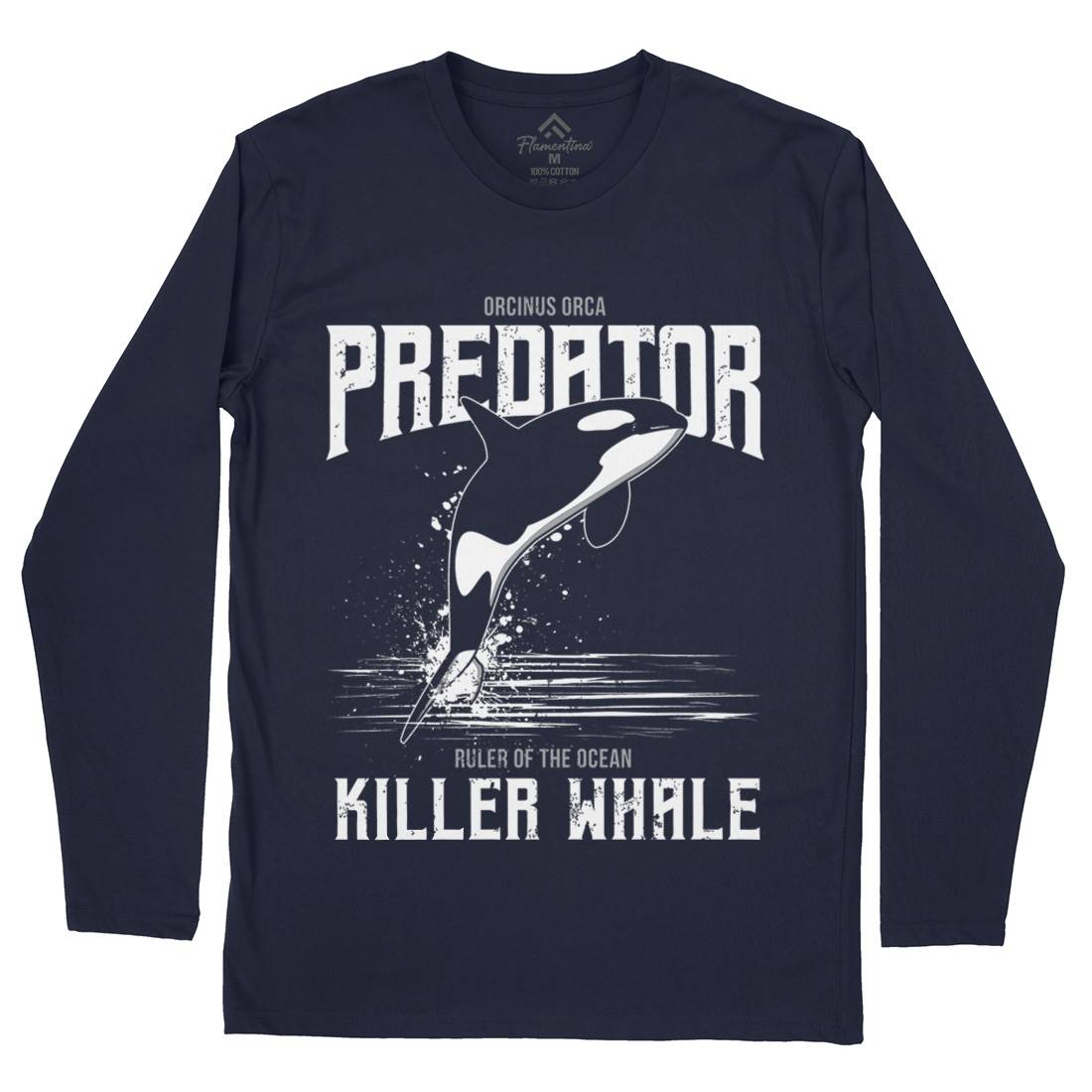 Orca Predator Mens Long Sleeve T-Shirt Animals B741