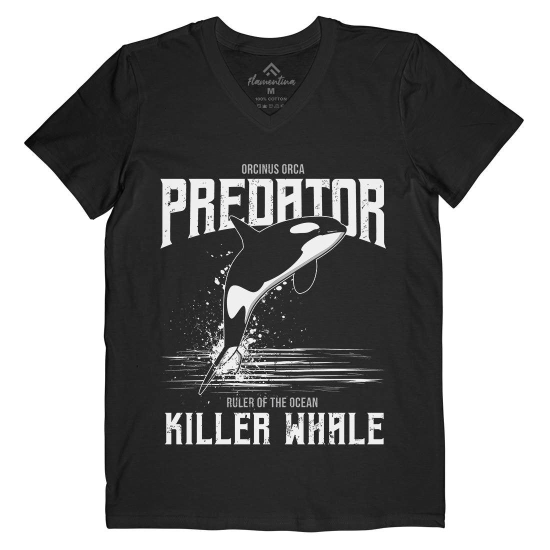 Orca Predator Mens V-Neck T-Shirt Animals B741