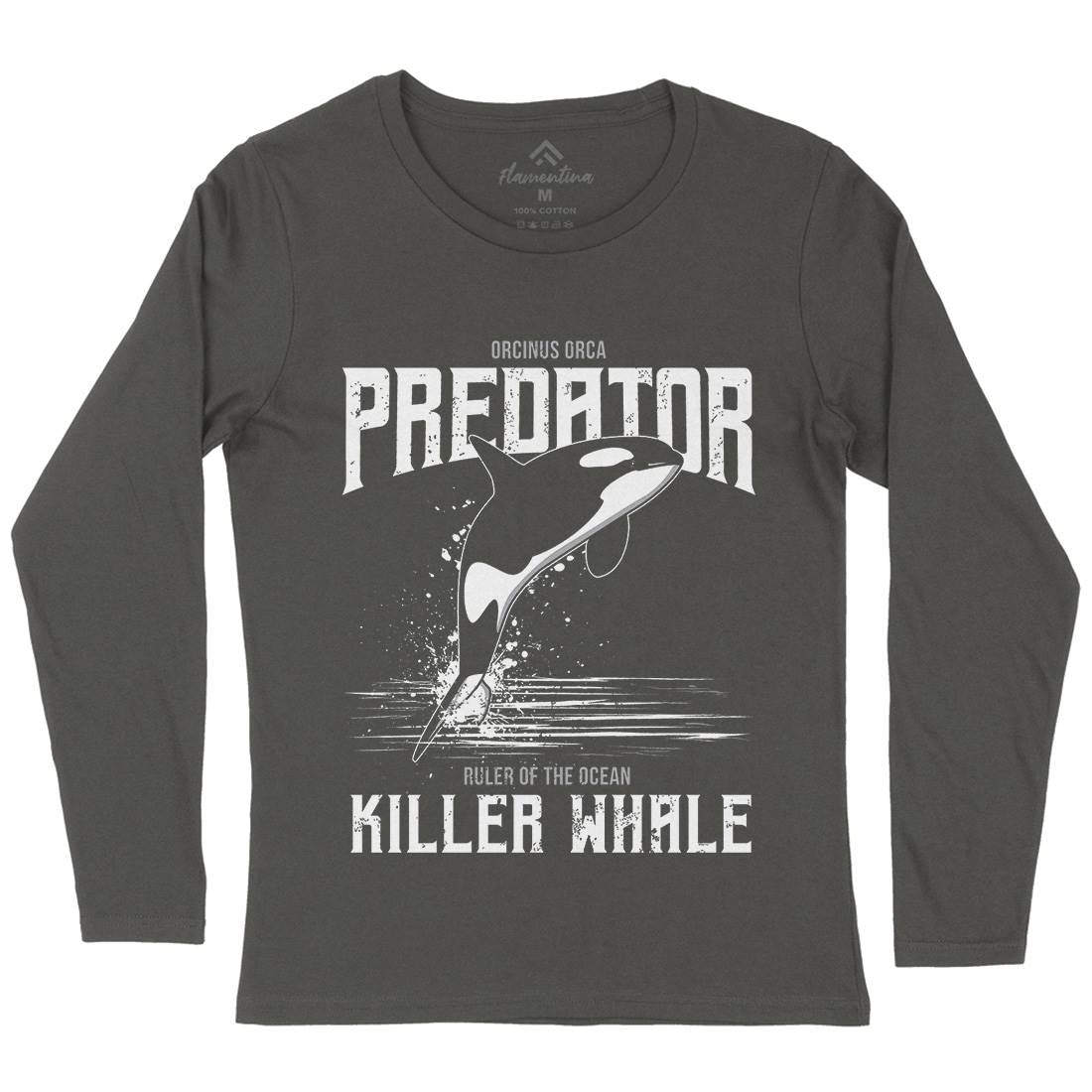 Orca Predator Womens Long Sleeve T-Shirt Animals B741