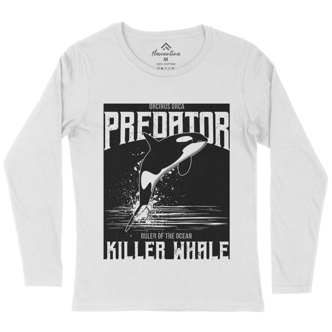 Orca Predator Womens Long Sleeve T-Shirt Animals B741
