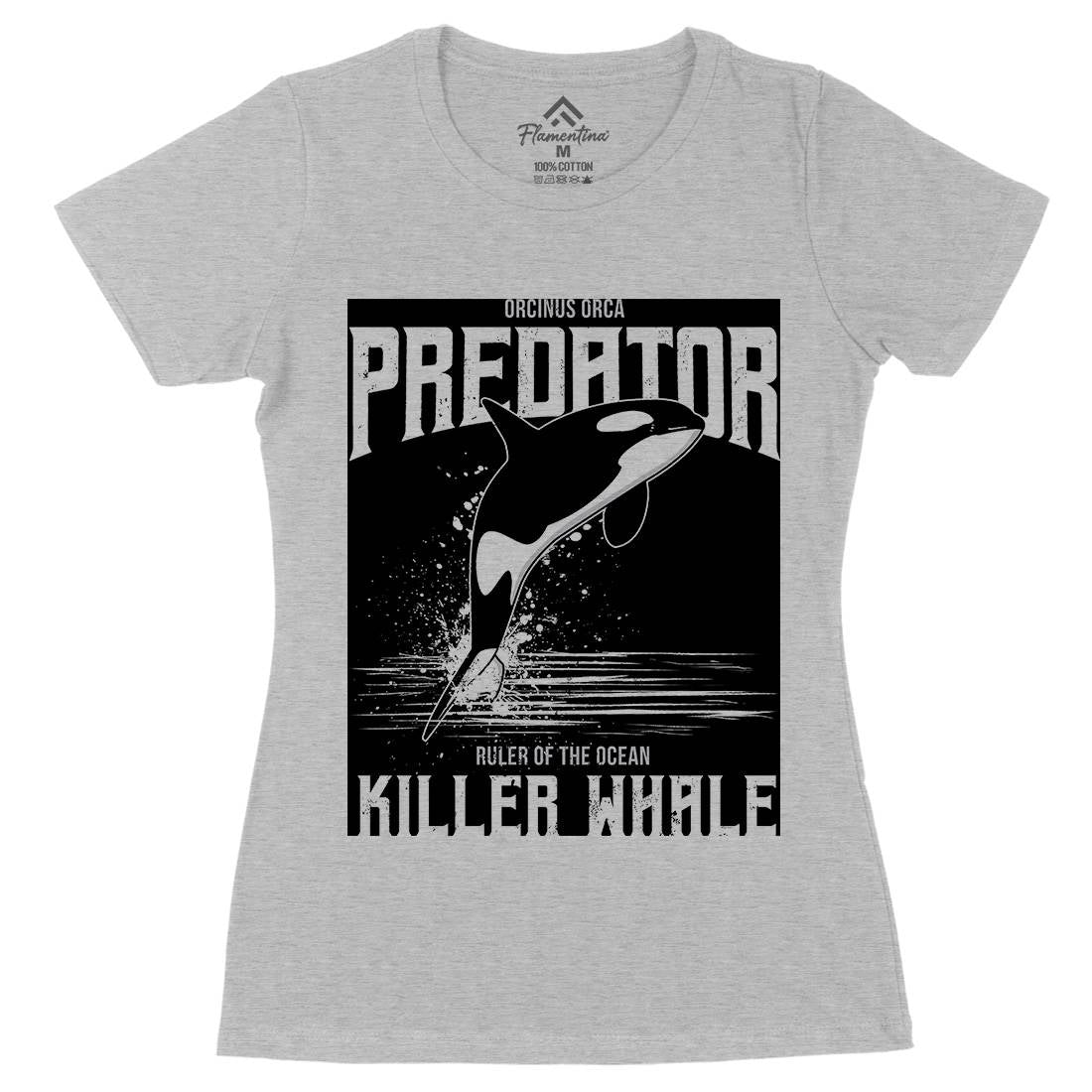 Orca Predator Womens Organic Crew Neck T-Shirt Animals B741