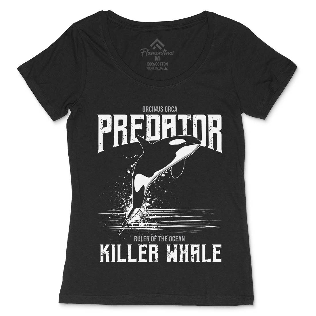 Orca Predator Womens Scoop Neck T-Shirt Animals B741