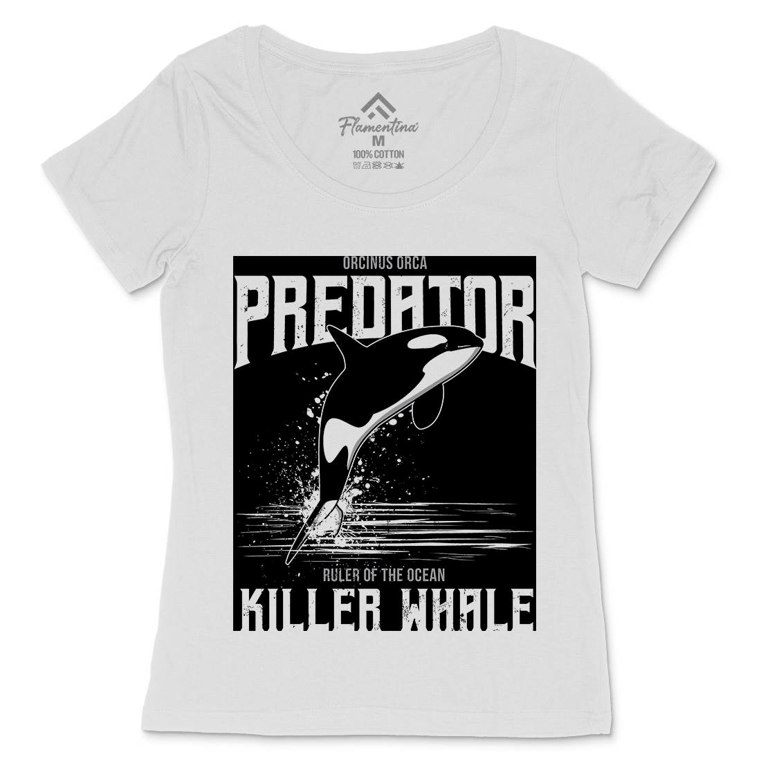 Orca Predator Womens Scoop Neck T-Shirt Animals B741