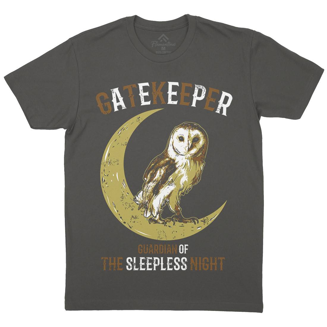 Owl Gatekeeper Mens Crew Neck T-Shirt Animals B742
