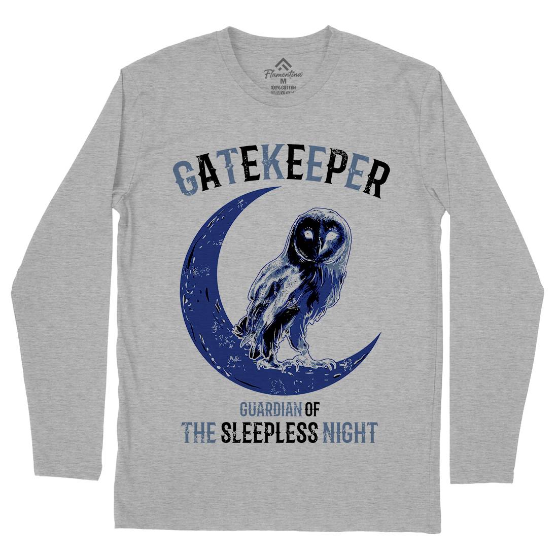 Owl Gatekeeper Mens Long Sleeve T-Shirt Animals B742