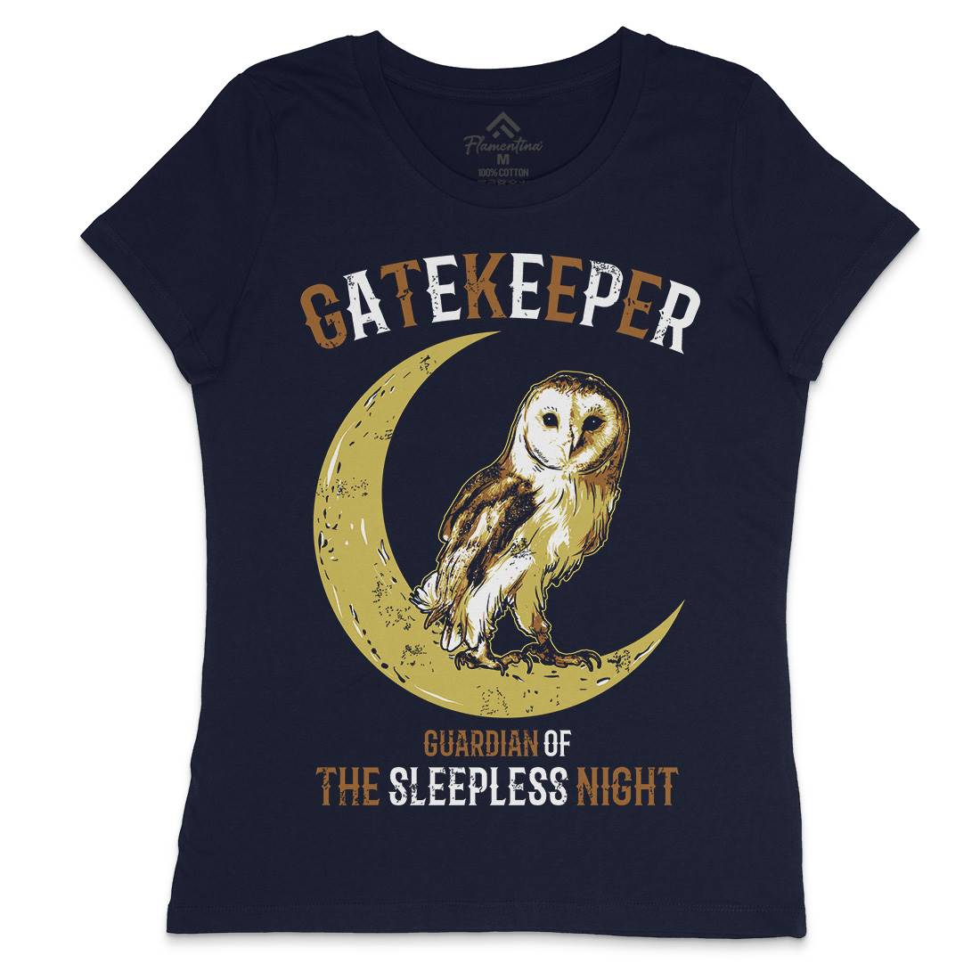 Owl Gatekeeper Womens Crew Neck T-Shirt Animals B742