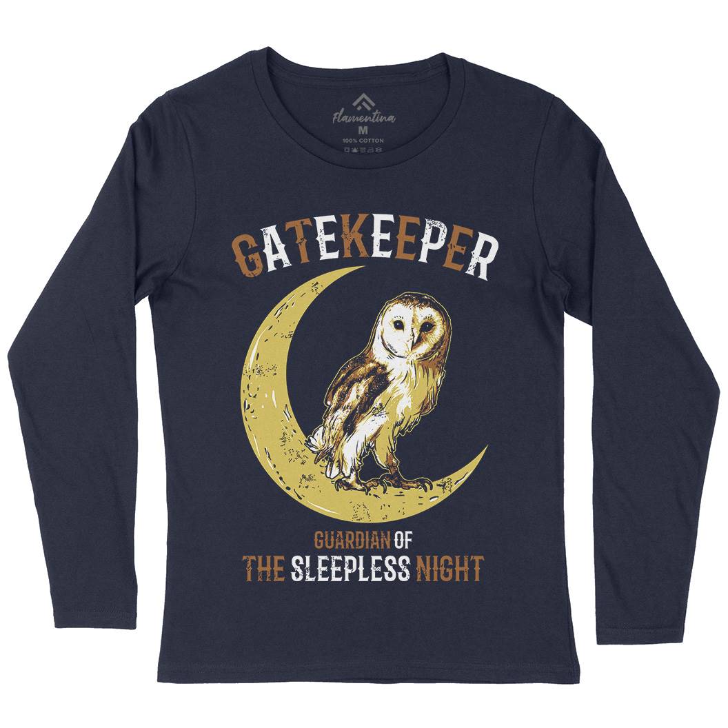 Owl Gatekeeper Womens Long Sleeve T-Shirt Animals B742