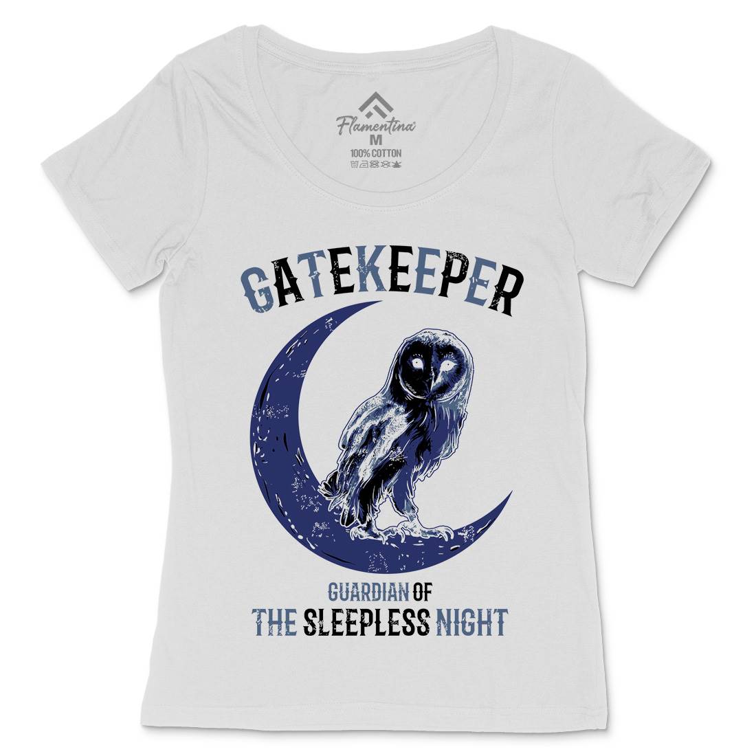 Owl Gatekeeper Womens Scoop Neck T-Shirt Animals B742