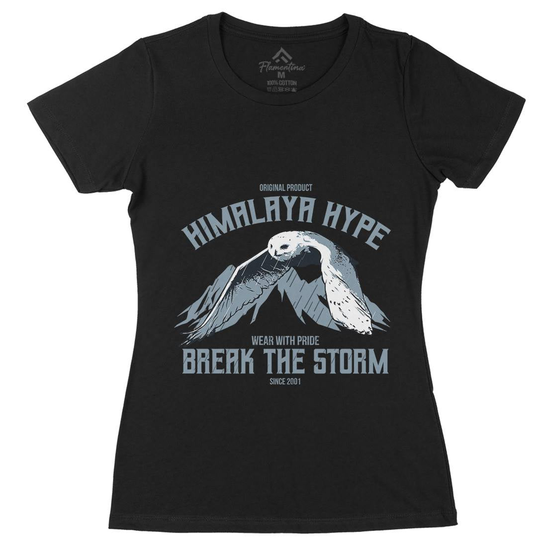 Owl Himalaya Womens Organic Crew Neck T-Shirt Animals B743