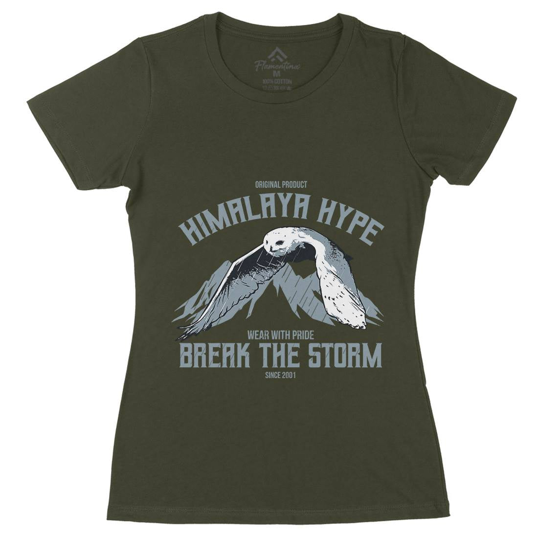 Owl Himalaya Womens Organic Crew Neck T-Shirt Animals B743