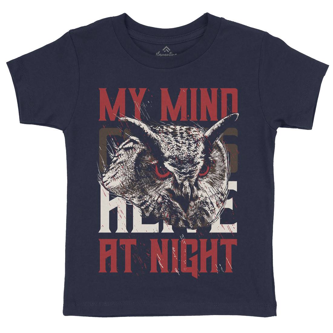 Owl Night Kids Crew Neck T-Shirt Animals B744