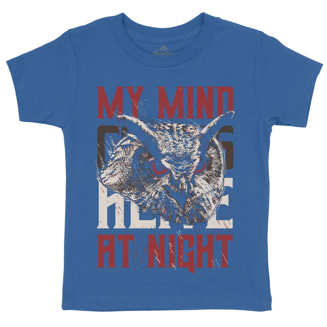 Owl Night Kids Organic Crew Neck T-Shirt Animals B744
