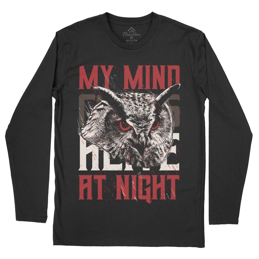 Owl Night Mens Long Sleeve T-Shirt Animals B744