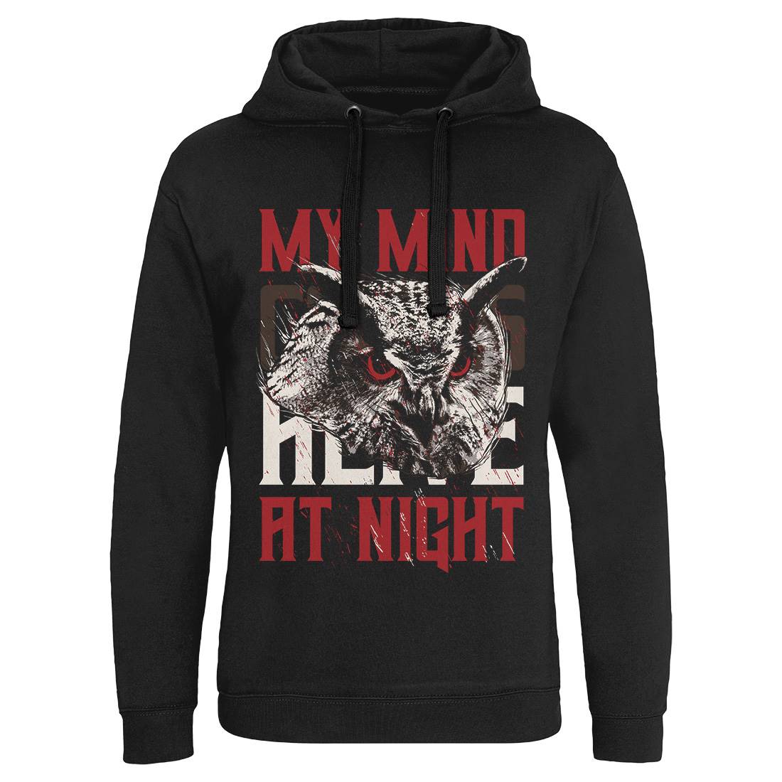 Owl Night Mens Hoodie Without Pocket Animals B744