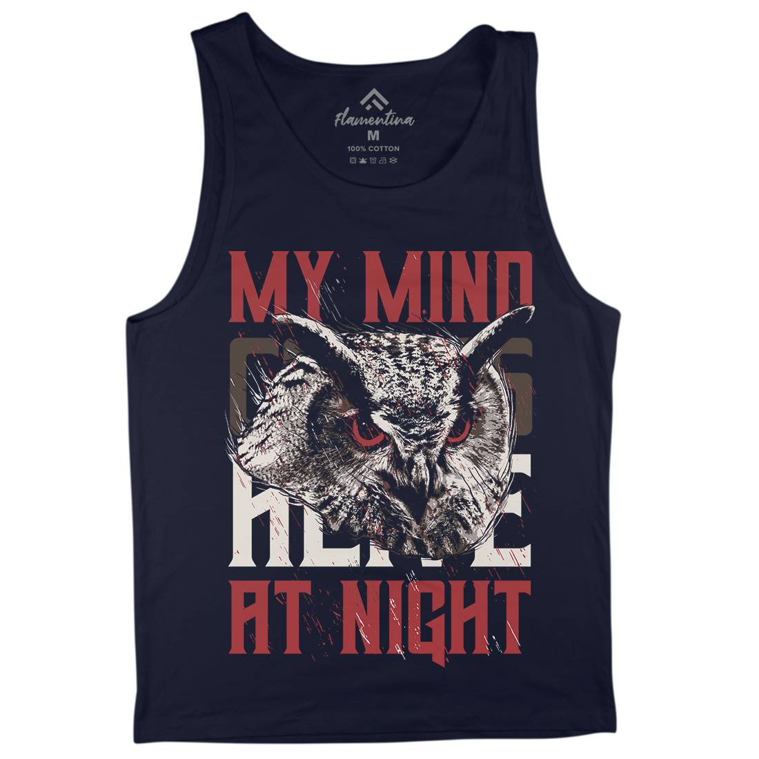 Owl Night Mens Tank Top Vest Animals B744