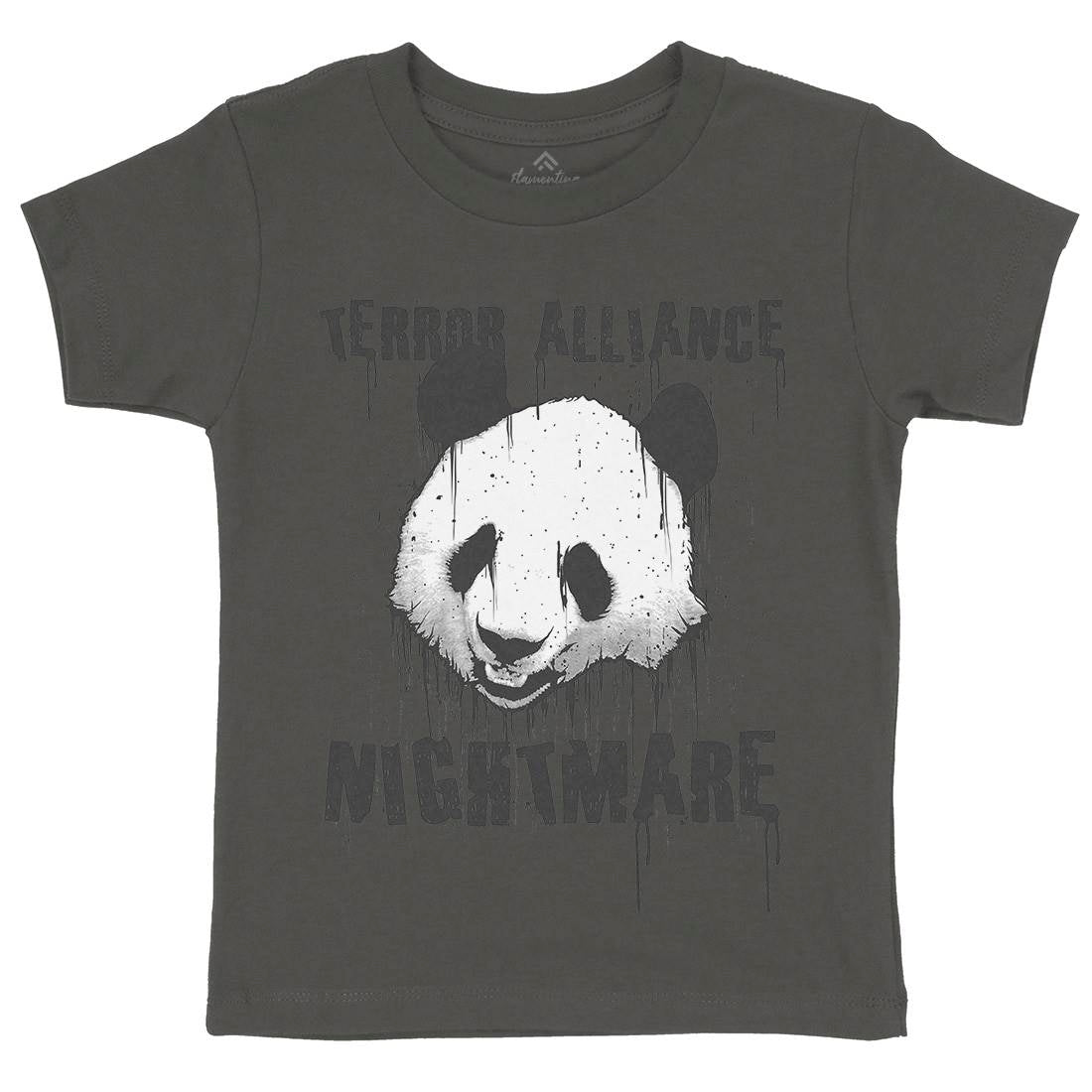 Panda Terror Kids Organic Crew Neck T-Shirt Animals B745
