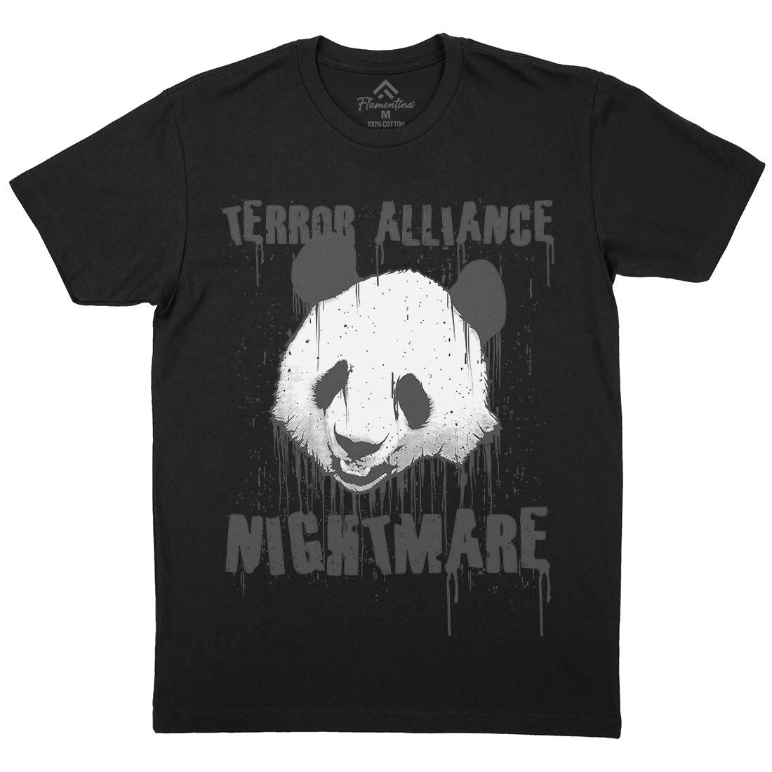 Panda Terror Mens Crew Neck T-Shirt Animals B745
