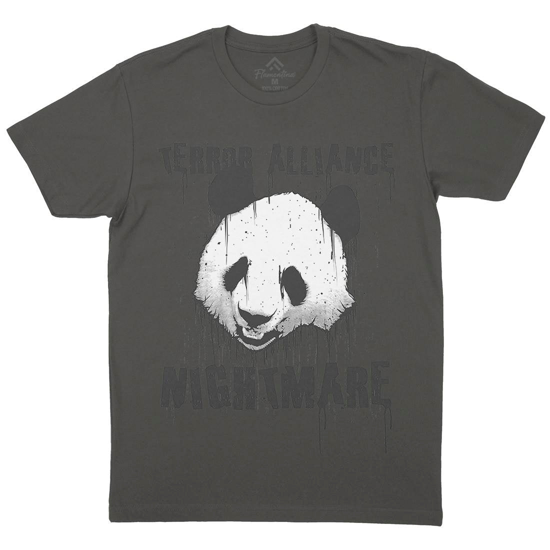 Panda Terror Mens Crew Neck T-Shirt Animals B745