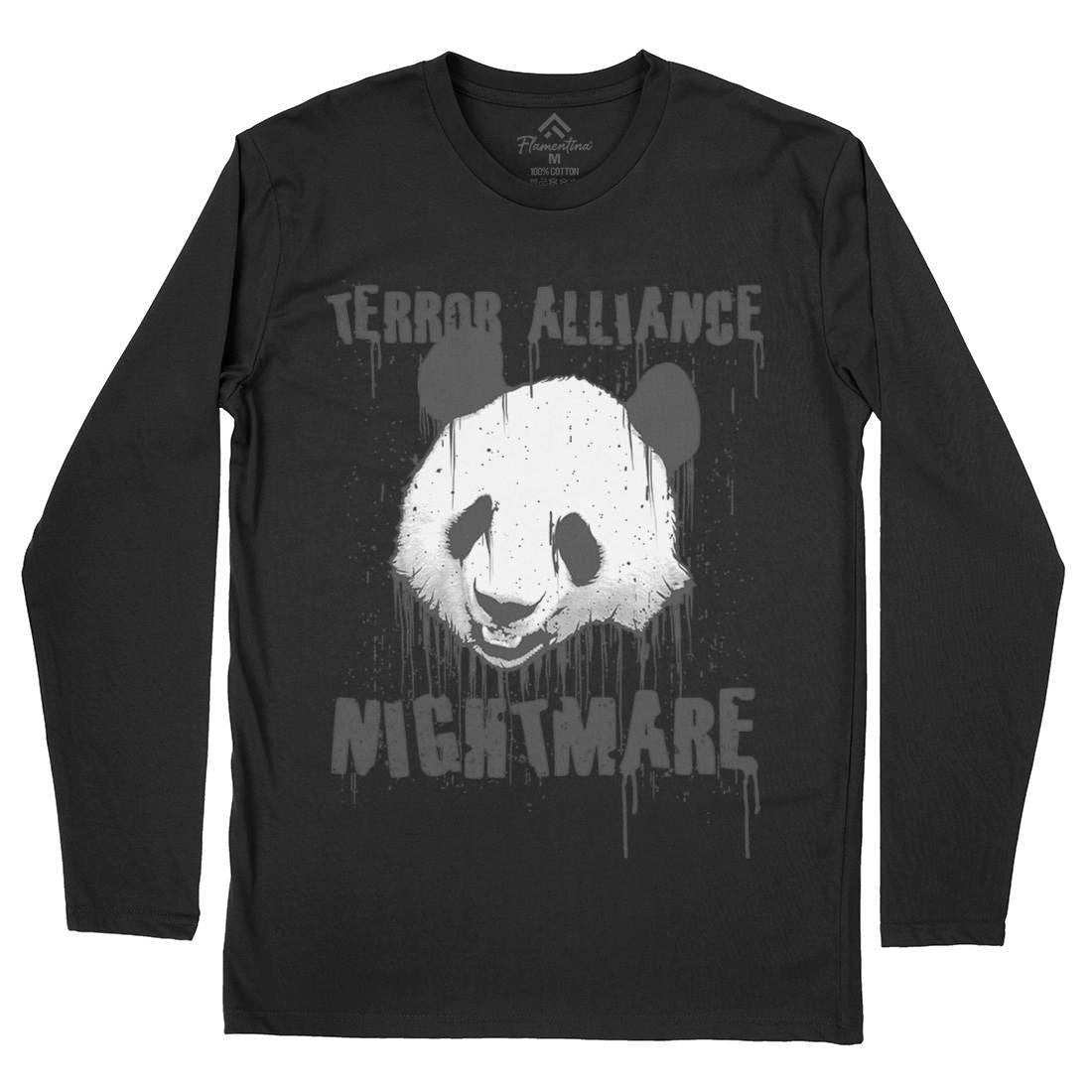 Panda Terror Mens Long Sleeve T-Shirt Animals B745