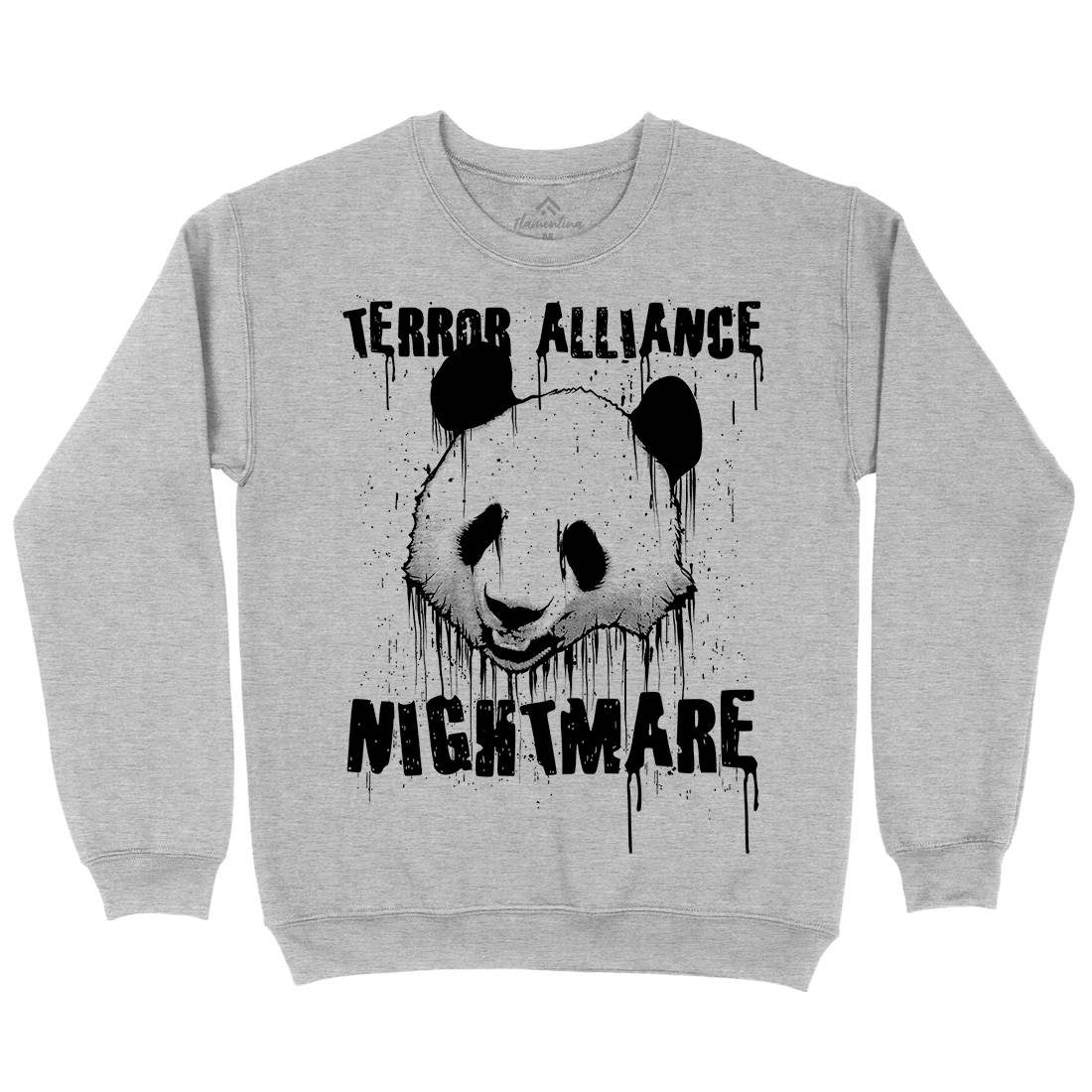 Panda Terror Mens Crew Neck Sweatshirt Animals B745