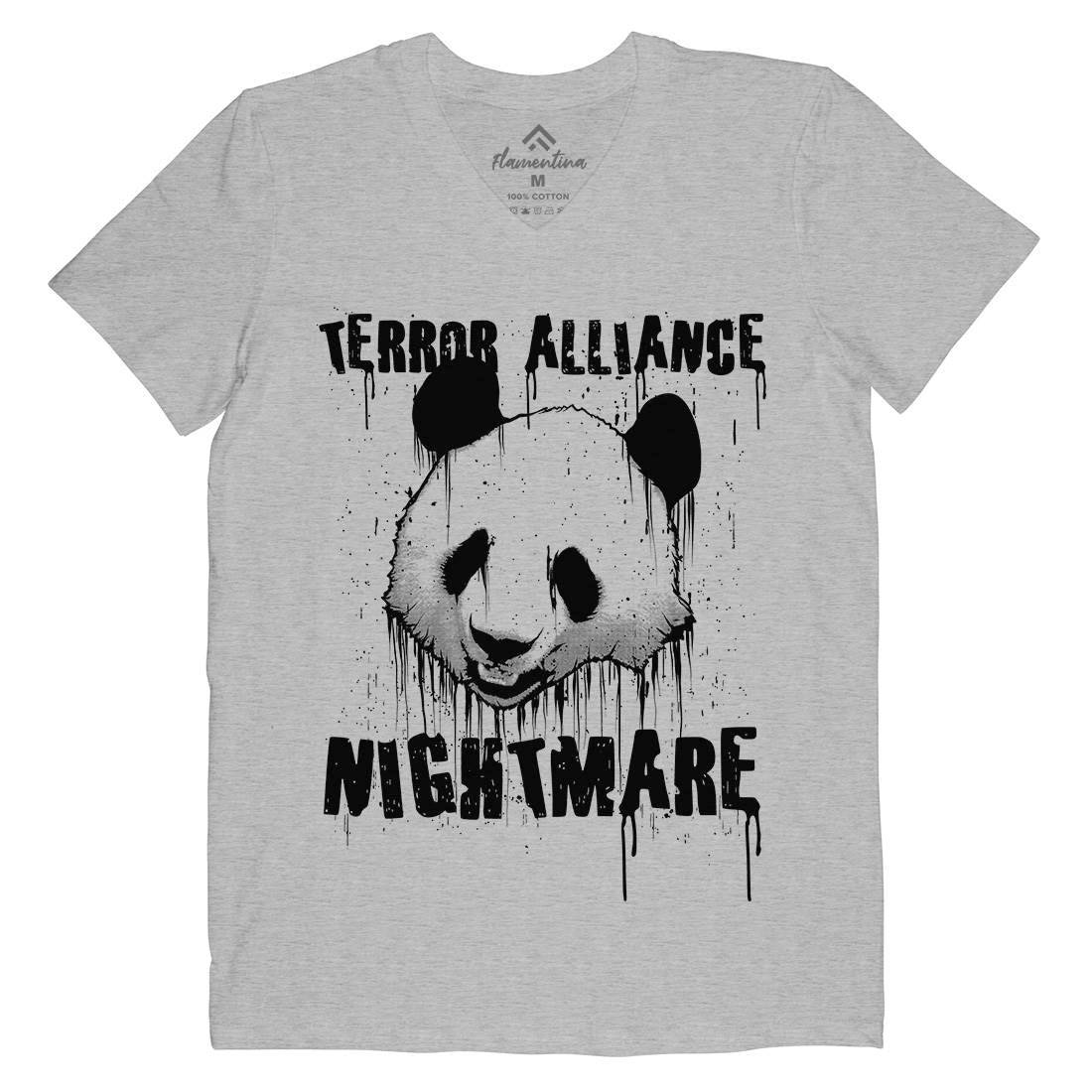 Panda Terror Mens V-Neck T-Shirt Animals B745
