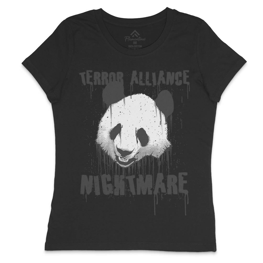 Panda Terror Womens Crew Neck T-Shirt Animals B745
