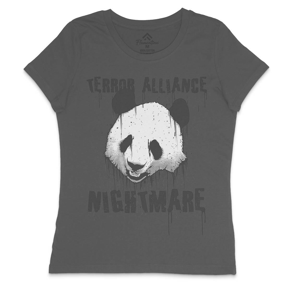 Panda Terror Womens Crew Neck T-Shirt Animals B745