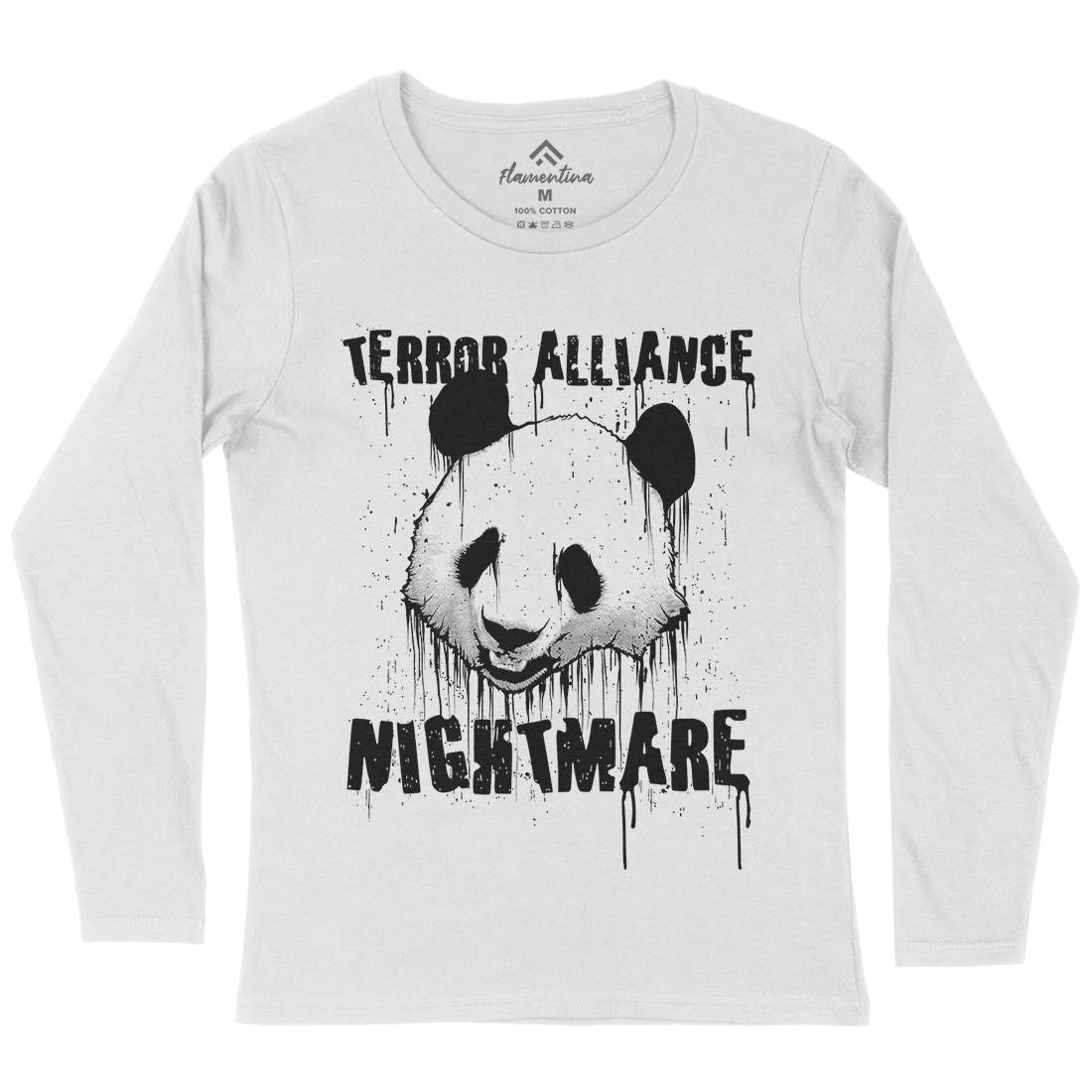 Panda Terror Womens Long Sleeve T-Shirt Animals B745