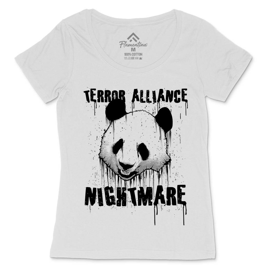 Panda Terror Womens Scoop Neck T-Shirt Animals B745