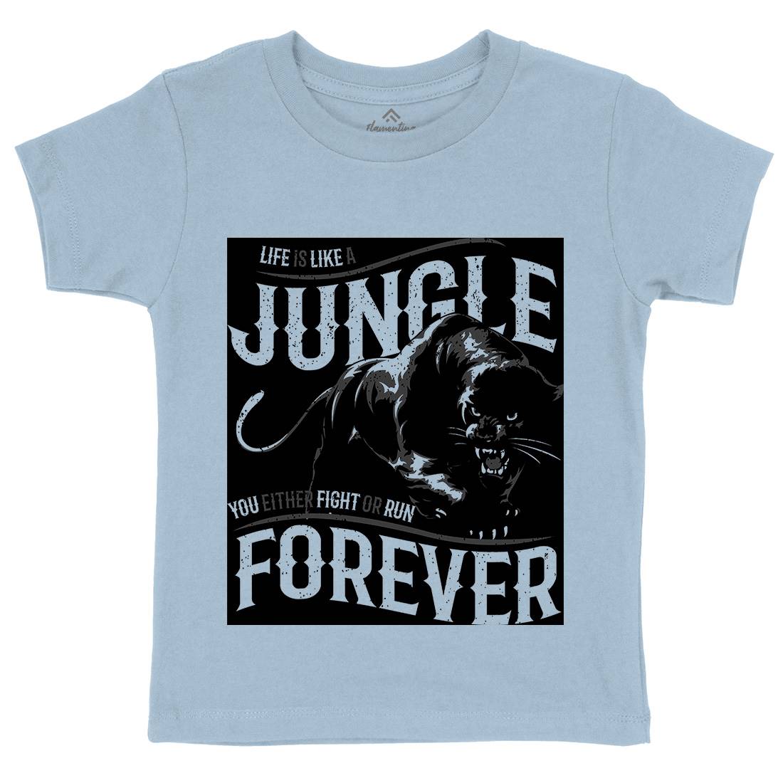 Panther Jungle Kids Crew Neck T-Shirt Animals B746