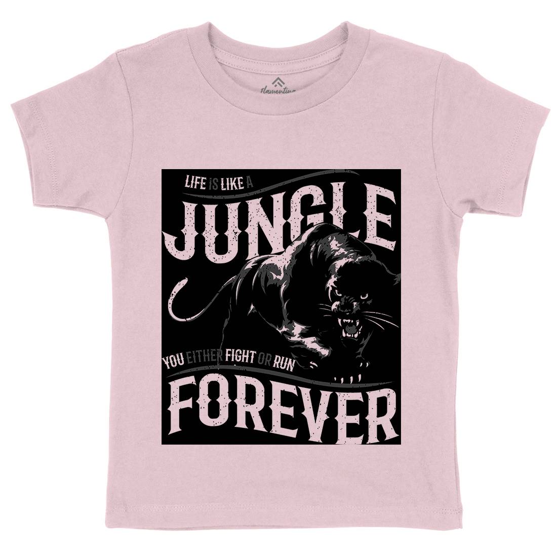 Panther Jungle Kids Organic Crew Neck T-Shirt Animals B746