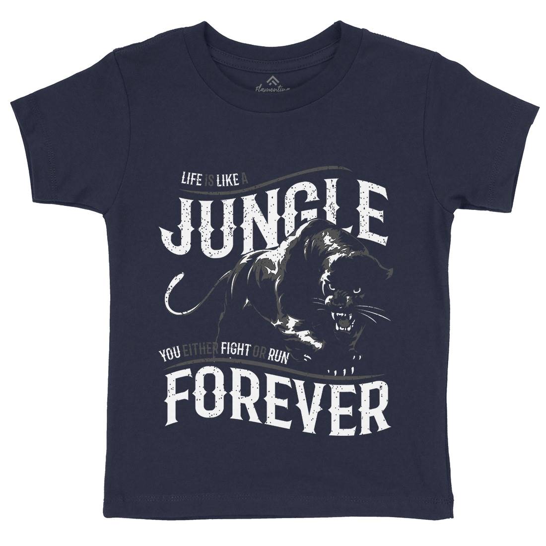 Panther Jungle Kids Crew Neck T-Shirt Animals B746